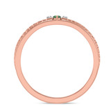 Photo of Manuka 1/15 Carat T.W. Emerald and Diamond Ladies Wedding Band 14K Rose Gold [BT2159RL]