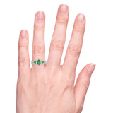 Photo of Abilia 1 1/10 Carat T.W. Emerald and Diamond Matching Bridal Ring Set 14K White Gold [BR2146W-C000] [HT]