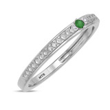 Photo of Manuka 3/8 CT. T.W. Emerald and Diamond Trio Matching Wedding Ring Set 14K White Gold [BT2159WL]