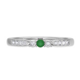 Photo of Hana 1/8 CT. T.W. Emerald and Diamond Ladies Wedding Band 14K White Gold [BT2143WL]