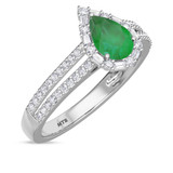 Photo of Lita 1 3/8 Carat T.W. Emerald and Diamond Trio Matching Wedding Ring Set 14K White Gold [BT2153WE-C000]