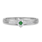 Photo of Lita 1 3/8 Carat T.W. Emerald and Diamond Trio Matching Wedding Ring Set 14K White Gold [BT2153WM]