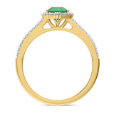Photo of Lita 1 1/4 CT. T.W. Emerald and Diamond Matching Bridal Ring Set 10K Yellow Gold [BT2153YE-C000]