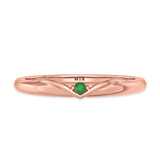 Photo of Neeja 1/6 Carat T.W. Emerald and Diamond Matching Wedding Band Set 10K Rose Gold [BT2158RL]