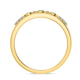 Photo of Kana 1/5 Carat T.W. Emerald and Diamond Matching Wedding Band Set 14K Yellow Gold [BT2138YM]