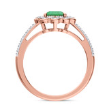 Photo of Kana 2 1/3 CT. T.W. Emerald and Diamond Trio Matching Wedding Ring Set 14K Rose Gold [BT2138RE-C000]