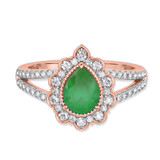 Photo of Kana 1 7/8 CT. T.W. Emerald and diamond Engagement Ring 14K Rose Gold [BT2138RE-C000]