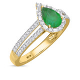 Photo of Lita 1 1/10 Carat T.W. Emerald and diamond Engagement Ring 10K Yellow Gold [BT2153YE-C000]