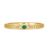 Photo of Manuka 1/15 CT. T.W. Emerald and Diamond Ladies Wedding Band 10K Yellow Gold [BT2159YL]