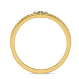 Photo of Manuka 1/15 CT. T.W. Emerald and Diamond Ladies Wedding Band 10K Yellow Gold [BT2159YL]