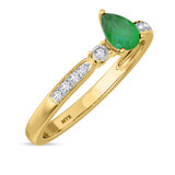 Photo of Hana 7/8 CT. T.W. Emerald and Diamond Trio Matching Wedding Ring Set 14K Yellow Gold [BT2143YE-C000]