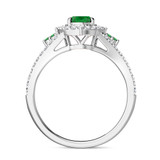 Photo of Kantuta 1 1/7 Carat T.W. Emerald and diamond Engagement Ring 10K White Gold [BT2157WE-C000]