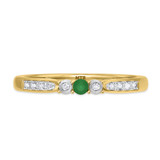 Photo of Hana 1/8 Carat T.W. Emerald and Diamond Ladies Wedding Band 14K Yellow Gold [BT2143YL]