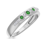 Photo of Kana 2 1/3 Carat T.W. Emerald and Diamond Trio Matching Wedding Ring Set 10K White Gold [BT2138WM]