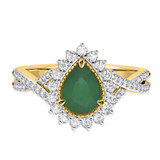 Photo of Liana 2 CT. T.W. Emerald and Diamond Matching Bridal Ring Set 10K Yellow Gold [BT2154YE-C000]
