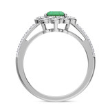 Photo of Kana 1 7/8 Carat T.W. Emerald and diamond Engagement Ring 10K White Gold [BT2138WE-C000]