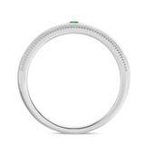 Photo of Kantuta 1/7 CT. T.W. Emerald and Diamond Mens Wedding Band 10K White Gold [BT2157WM]