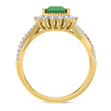 Photo of Liana 2 Carat T.W. Emerald and Diamond Matching Bridal Ring Set 14K Yellow Gold [BT2154YE-C000]