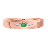Photo of Abilia 1 1/5 CT. T.W. Emerald and Diamond Trio Matching Wedding Ring Set 10K Rose Gold [BT2146RM]