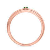 Photo of Abilia 1 1/5 CT. T.W. Emerald and Diamond Trio Matching Wedding Ring Set 10K Rose Gold [BT2146RM]