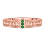Photo of Manuka 1/5 Carat T.W. Emerald and Diamond Matching Wedding Band Set 14K Rose Gold [BT2159RM]