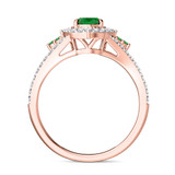 Photo of Kantuta 1 1/3 CT. T.W. Emerald and Diamond Matching Bridal Ring Set 10K Rose Gold [BT2157RE-C000]