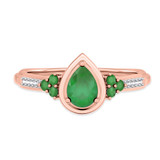 Photo of Abilia 7/8 CT. T.W. Emerald and diamond Engagement Ring 10K Rose Gold [BT2146RE-C000]