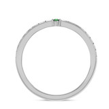 Photo of Manuka 1/7 Carat T.W. Emerald and Diamond Matching Wedding Band Set 14K White Gold [BT2159WM]