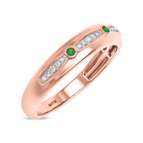 Photo of Ixora 1/4 CT. T.W. Emerald and Diamond Matching Wedding Band Set 10K Rose Gold [BT2135RM]