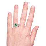 Photo of Kana 2 1/3 CT. T.W. Emerald and Diamond Trio Matching Wedding Ring Set 14K White Gold [BR2138W-C000] [HT]