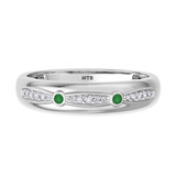 Photo of Ixora 1/4 CT. T.W. Emerald and Diamond Matching Wedding Band Set 10K White Gold [BT2135WM]