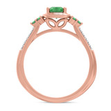 Photo of Abilia 1 1/5 Carat T.W. Emerald and Diamond Trio Matching Wedding Ring Set 14K Rose Gold [BT2146RE-C000]