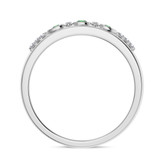 Photo of Kana 1/5 CT. T.W. Emerald and Diamond Mens Wedding Band 14K White Gold [BT2138WM]