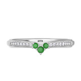 Photo of Abilia 1 1/5 Carat T.W. Emerald and Diamond Trio Matching Wedding Ring Set 10K White Gold [BT2146WL]
