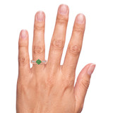 Photo of Neeja 3/8 CT. T.W. Emerald and Diamond Matching Bridal Ring Set 14K Rose Gold [BR2158R-C000] [HT-2]