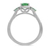 Photo of Abilia 7/8 CT. T.W. Emerald and diamond Engagement Ring 10K White Gold [BT2146WE-C000]