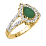 Photo of Kana 2 1/3 Carat T.W. Emerald and Diamond Trio Matching Wedding Ring Set 14K Yellow Gold [BT2138YE-C000]