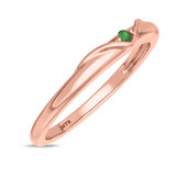 Photo of Neeja 1/20 Carat T.W. Emerald and Diamond Ladies Wedding Band 10K Rose Gold [BT2158RL]