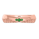 Photo of Neeja 1/8 CT. T.W. Emerald and Diamond Mens Wedding Band 10K Rose Gold [BT2158RM]