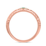 Photo of Neeja 1/2 CT. T.W. Emerald and Diamond Trio Matching Wedding Ring Set 14K Rose Gold [BT2158RM]