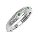 Photo of Lone 1/3 Carat T.W. Emerald and Diamond Matching Wedding Band Set 10K White Gold [BT2139WM]