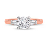 Photo of Canna 1 1/2 ct tw. Lab Grown Diamond Cushion Solitaire Bridal Set 14K Rose Gold [BT2117RE-Q095]