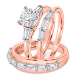 Photo of Canna 2 1/7 ct tw. Lab Grown Diamond Cushion Solitaire Trio Set 14K Rose Gold [BT2117R-Q095]