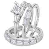 Photo of Canna 2 1/7 ct tw. Lab Grown Diamond Princess Solitaire Trio Set 14K White Gold [BT2122W-K095]