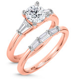 Photo of Canna 1 1/2 ct tw. Lab Grown Diamond Round Solitaire Bridal Set 10K Rose Gold [BR2125R-L095]