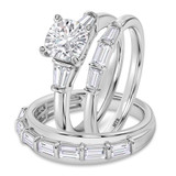Photo of Canna 2 1/7 ct tw. Lab Grown Diamond Cushion Solitaire Trio Set 14K White Gold [BT2117W-Q095]