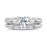 Photo of Canna 1 1/2 ct tw. Lab Grown Diamond Round Solitaire Bridal Set 10K White Gold [BR2125W-L095]