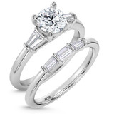 Photo of Canna 1 1/2 ct tw. Lab Grown Diamond Round Solitaire Bridal Set 10K White Gold [BR2125W-L095]
