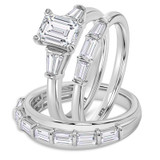 Photo of Canna 2 1/7 ct tw. Lab Grown Diamond Emerald Solitaire Trio Set 10K White Gold [BT2131W-N095]