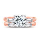 Photo of Canna 4 ct tw. Lab Grown Diamond Round Solitaire Bridal Set 14K Rose Gold [BR2127R-L295]